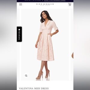 Kay Unger Valentina Pink Eyelet Midi Dress - Size 12